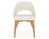 Canadel Downtown Curv Dining Chair in Caramel Washed, YJ Faux Leather, front view