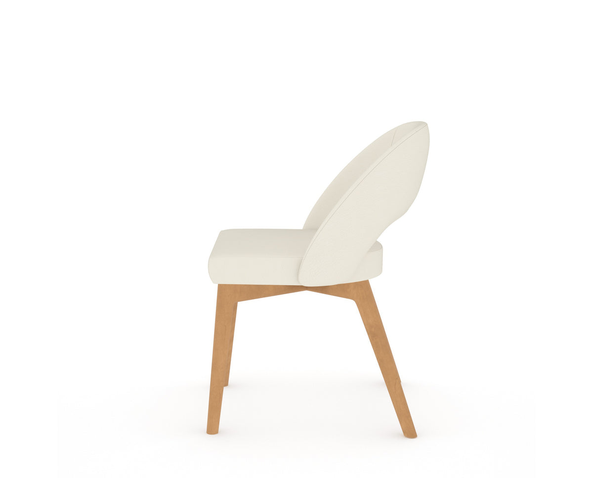 Canadel Downtown Curv Dining Chair in Caramel Washed, YJ Faux Leather, side view