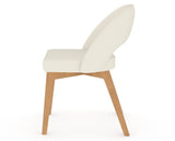 Canadel Downtown Curv Dining Chair in Caramel Washed, YJ Faux Leather, side view
