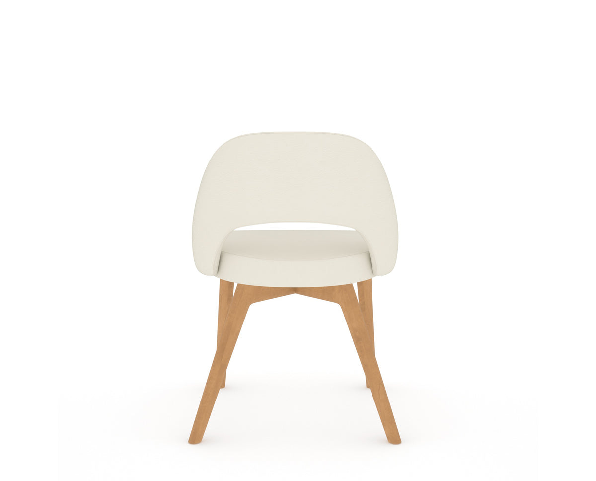 Canadel Downtown Curv Dining Chair in Caramel Washed, YJ Faux Leather, back view