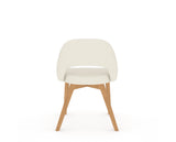 Canadel Downtown Curv Dining Chair in Caramel Washed, YJ Faux Leather, back view