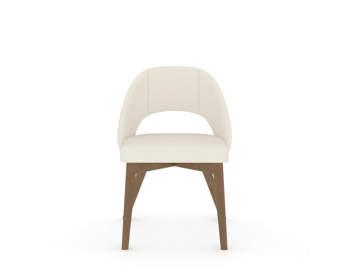 Canadel Downtown Curv Dining Chair in Pecan Washed, YJ Faux Leather, front view