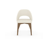 Canadel Downtown Curv Dining Chair in Pecan Washed, YJ Faux Leather, front view
