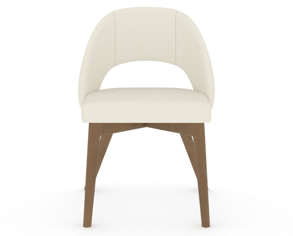 Canadel Downtown Curv Dining Chair in Pecan Washed, YJ Faux Leather, front view