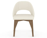 Canadel Downtown Curv Dining Chair in Pecan Washed, YJ Faux Leather, front view