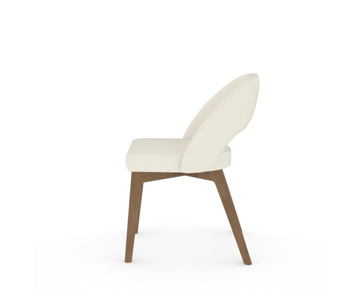Canadel Downtown Curv Dining Chair in Pecan Washed, YJ Faux Leather, side view