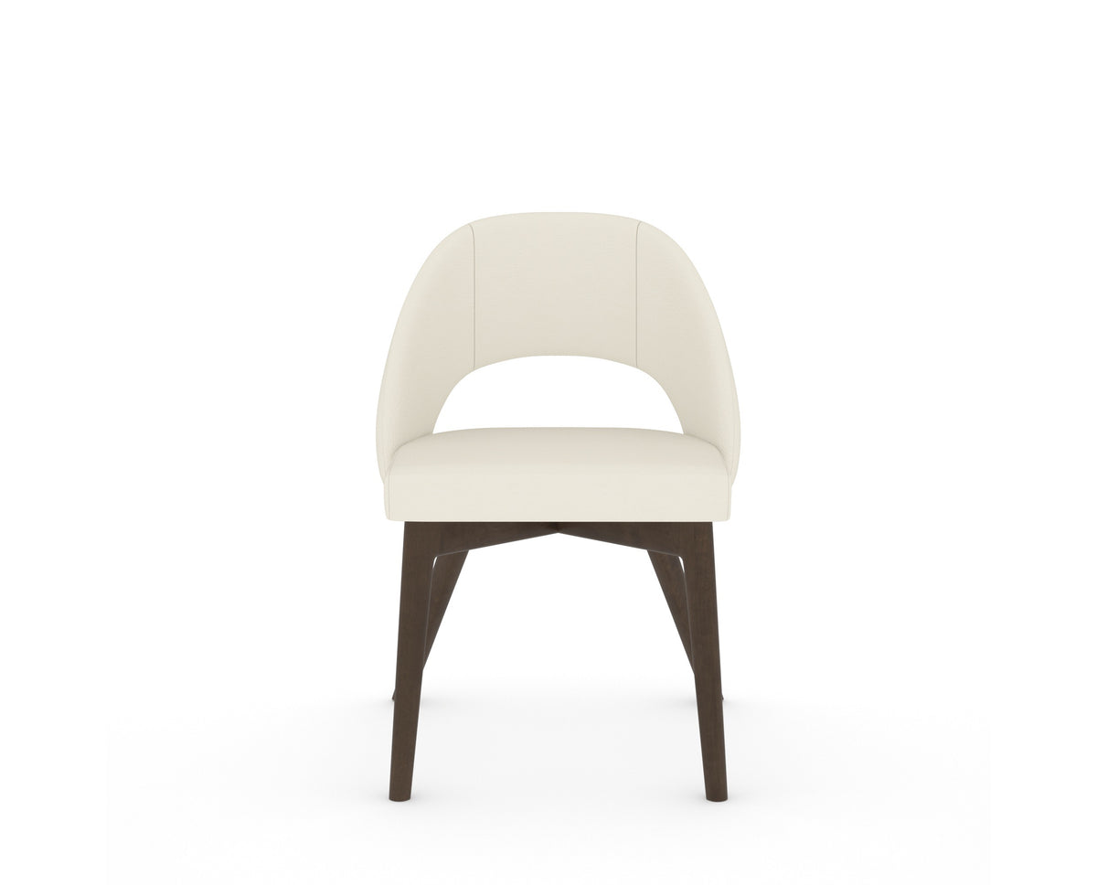 Canadel Downtown Curv Dining Chair in Hazelnut Washed, YJ Faux Leather, front view