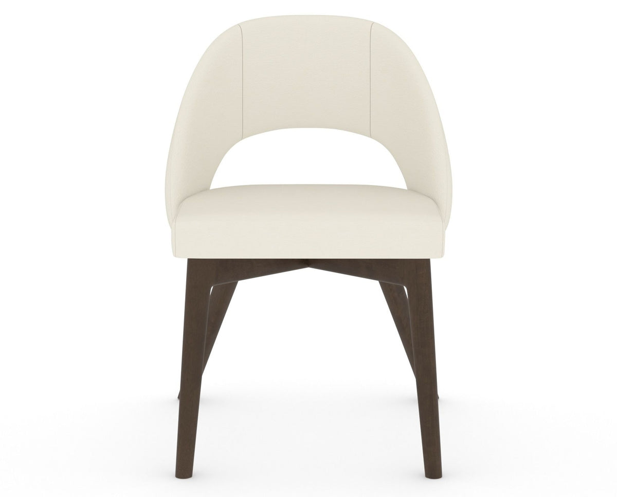 Canadel Downtown Curv Dining Chair in Hazelnut Washed, YJ Faux Leather, front view