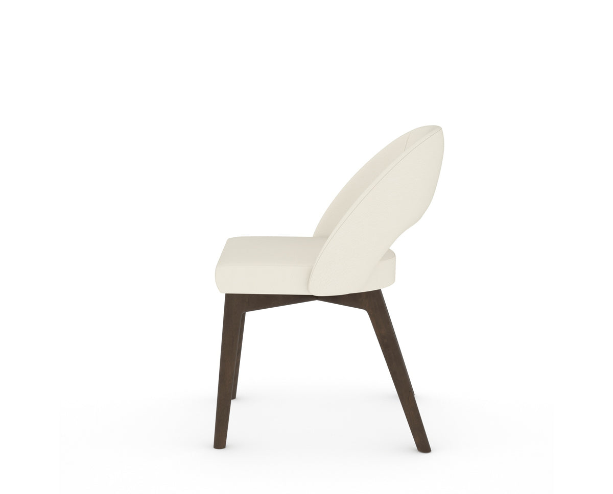 Canadel Downtown Curv Dining Chair in Hazelnut Washed, YJ Faux Leather, side view