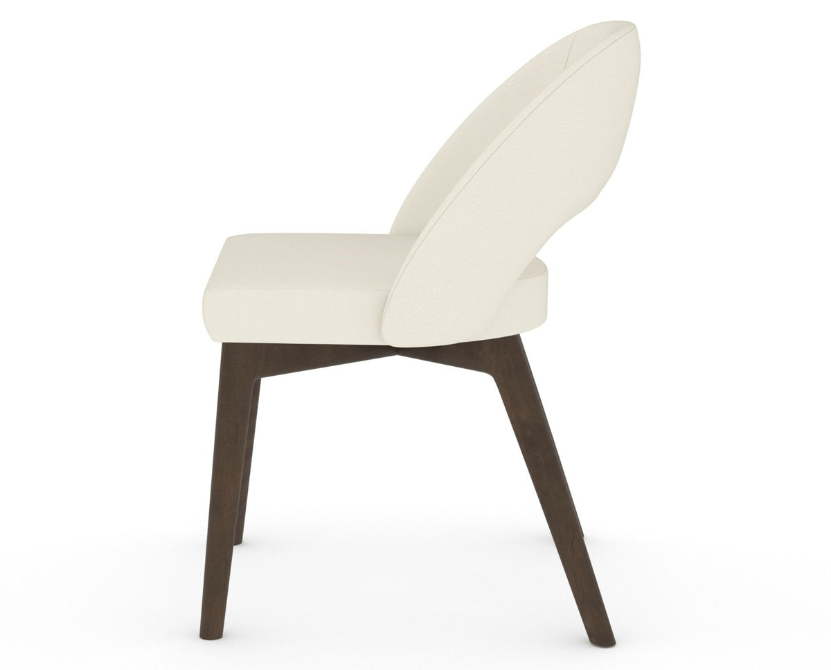 Canadel Downtown Curv Dining Chair in Hazelnut Washed, YJ Faux Leather, side view
