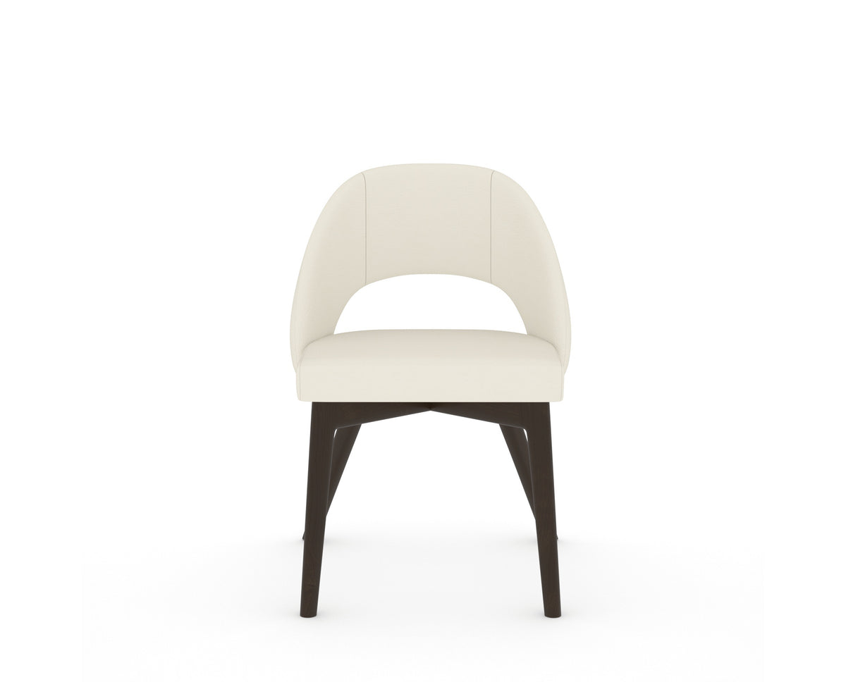 Canadel Downtown Curv Dining Chair in Davy's Grey, YJ Faux Leather, front view