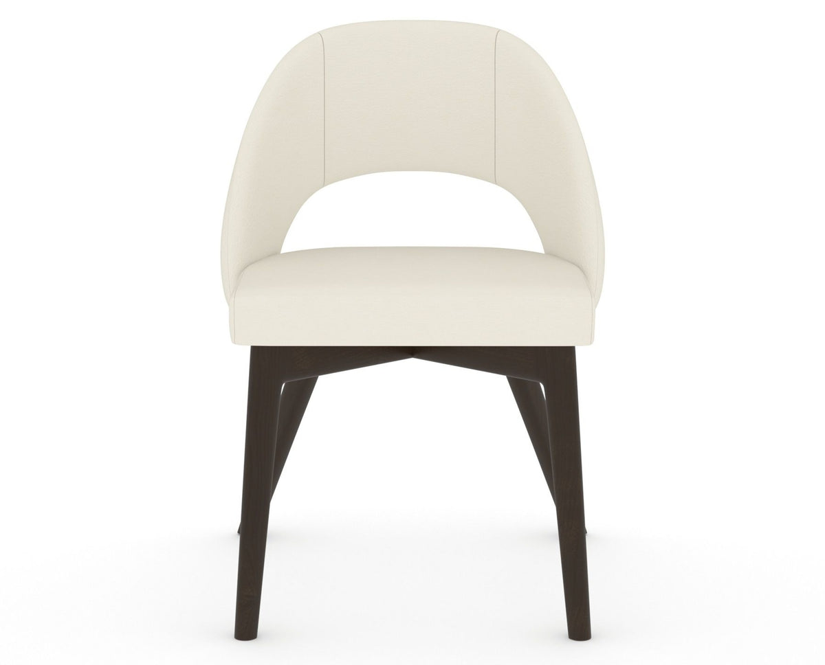 Canadel Downtown Curv Dining Chair in Davy's Grey, YJ Faux Leather, front view
