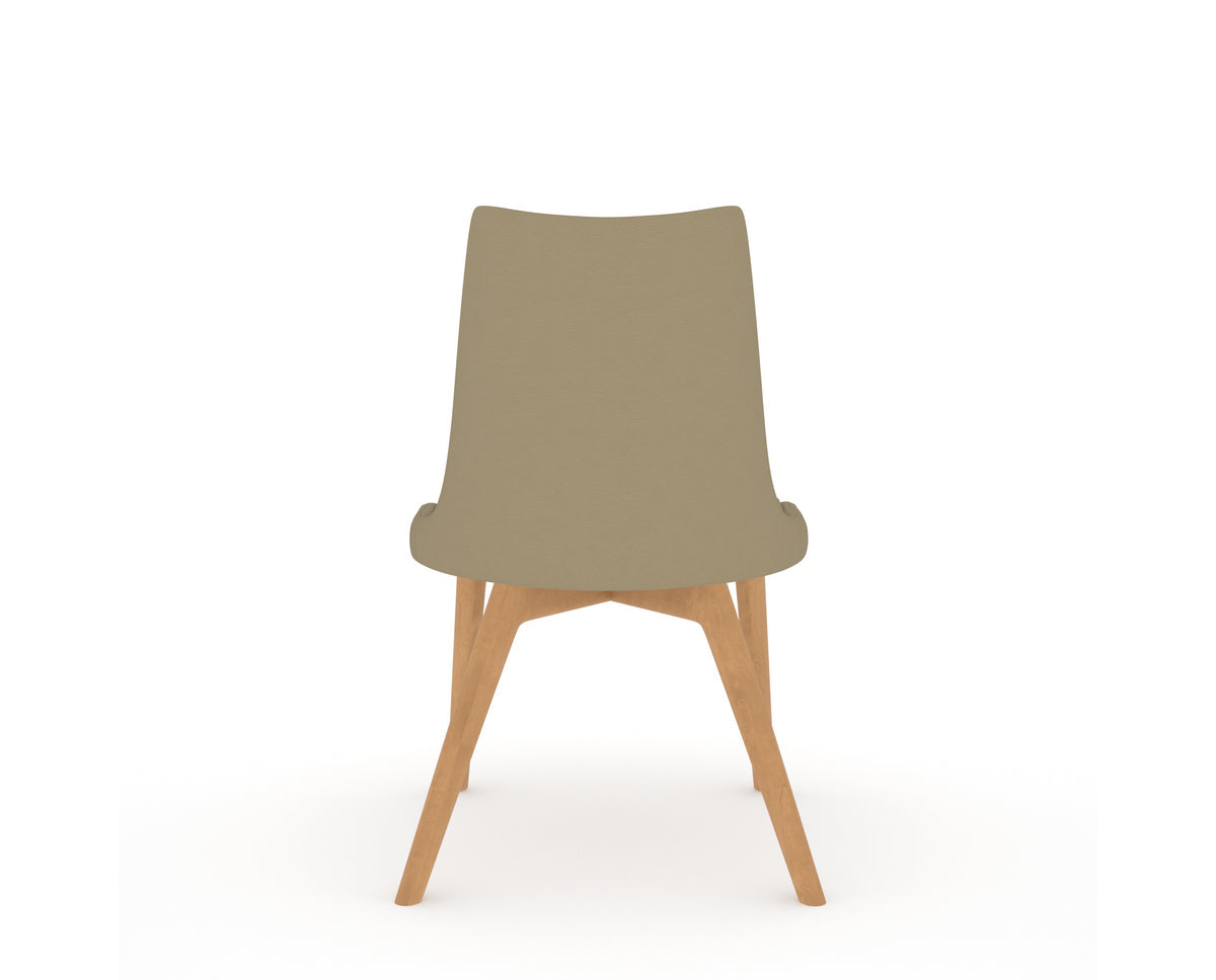 Canadel Downtown Trend Dining Chair in Caramel Washed, XY Faux Leather, back view