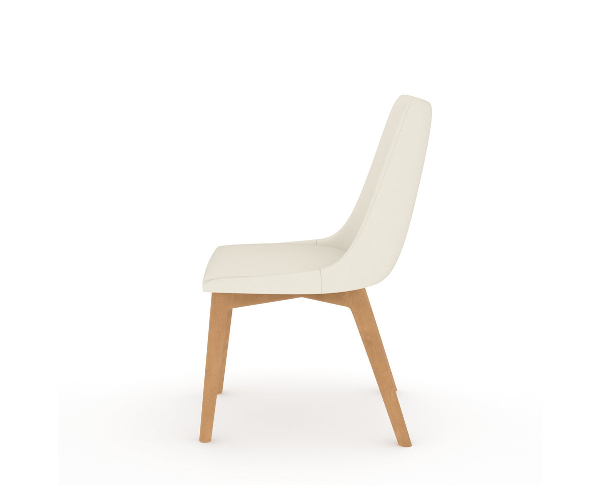 Canadel Downtown Trend Dining Chair in Caramel Washed, YJ Faux Leather, side view
