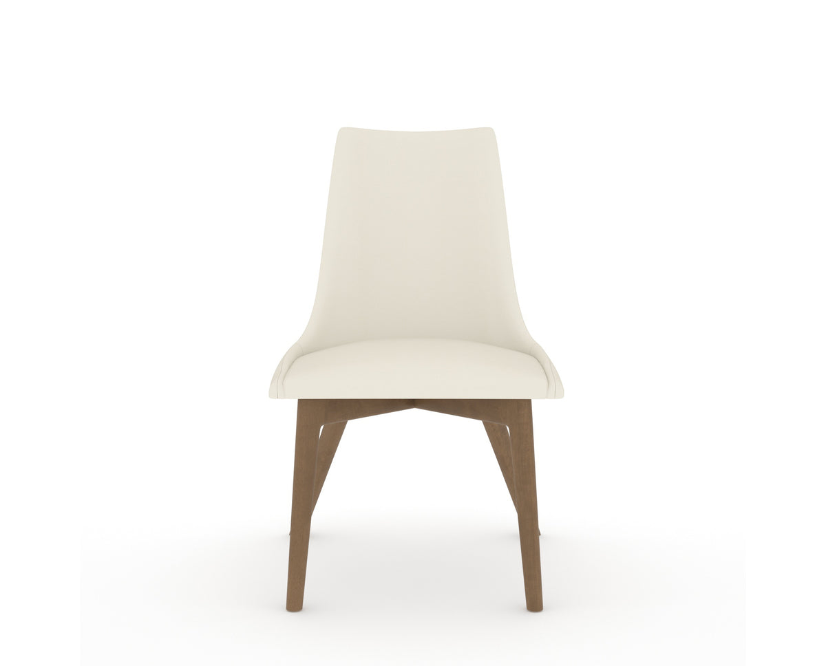 Canadel Downtown Trend Dining Chair in Pecan Washed, YJ Faux Leather, front view
