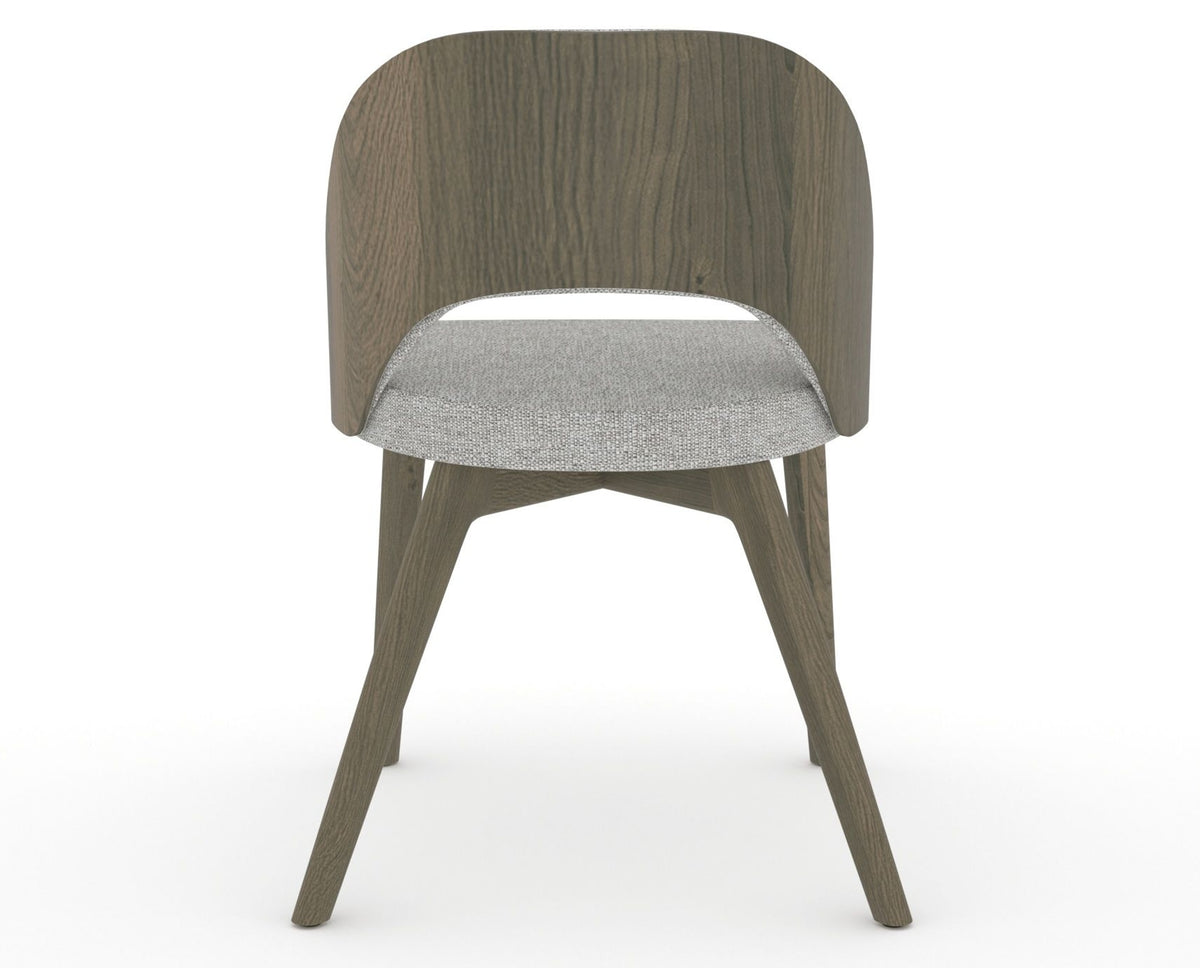 Canadel Downtown Ply Dining Chair in Shadow, 7C Fabric, back view