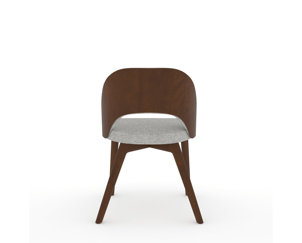 Canadel Downtown Ply Dining Chair in Cognac Washed, 7C Fabric, back view