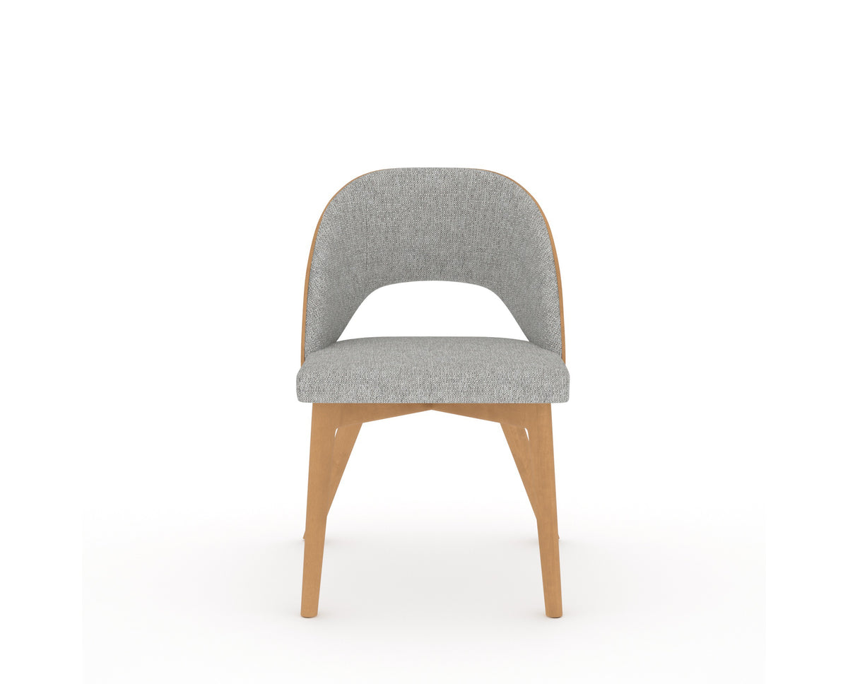 Canadel Downtown Ply Dining Chair in Caramel Washed, 7C Fabric, front view