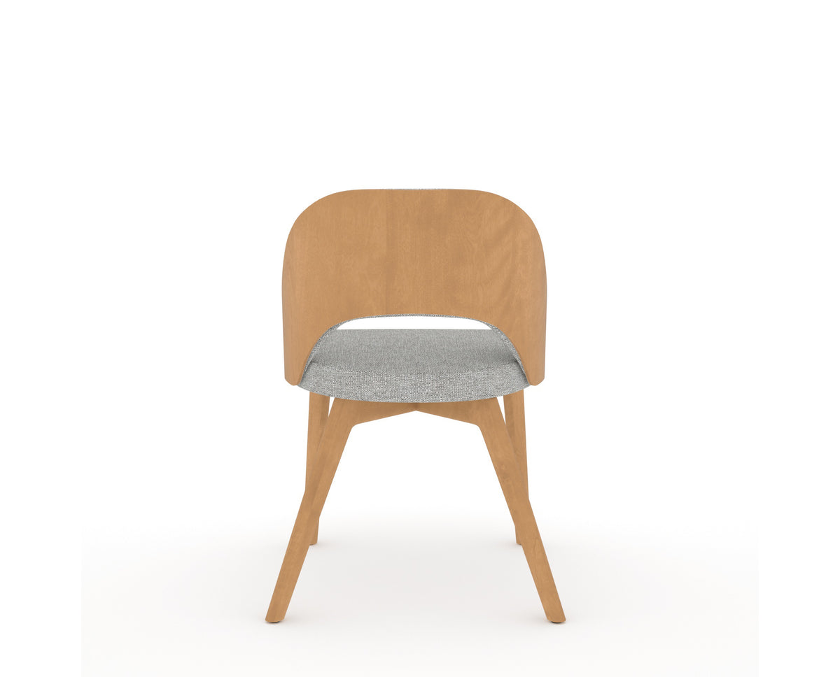 Canadel Downtown Ply Dining Chair in Caramel Washed, 7C Fabric, back view