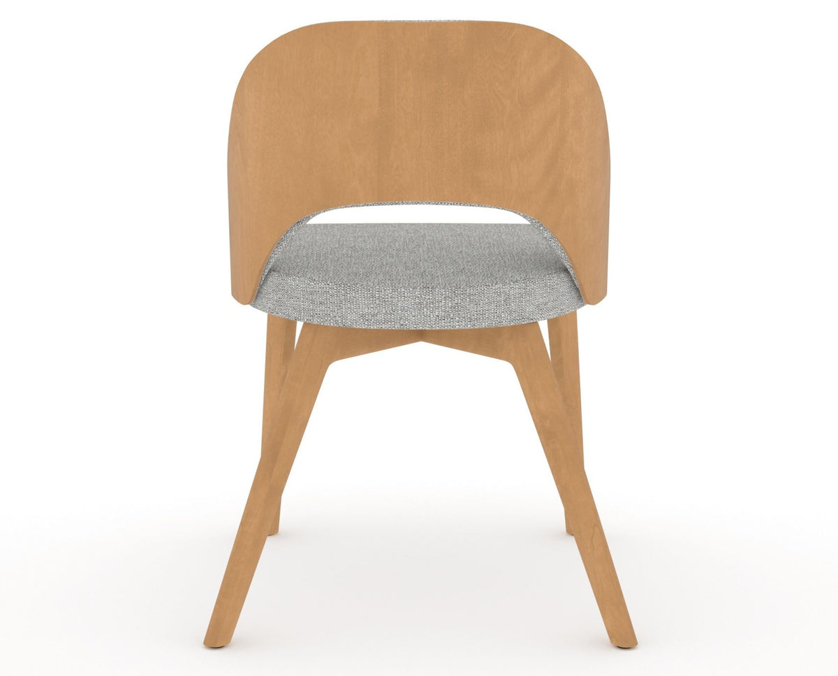 Canadel Downtown Ply Dining Chair in Caramel Washed, 7C Fabric, back view