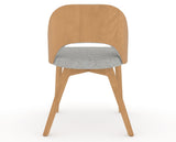 Canadel Downtown Ply Dining Chair in Caramel Washed, 7C Fabric, back view