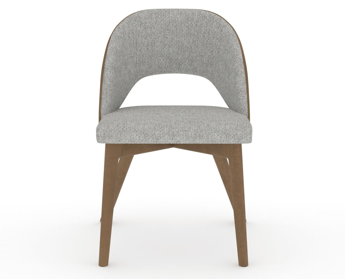 Canadel Downtown Ply Dining Chair in Pecan Washed, 7C Fabric, front view