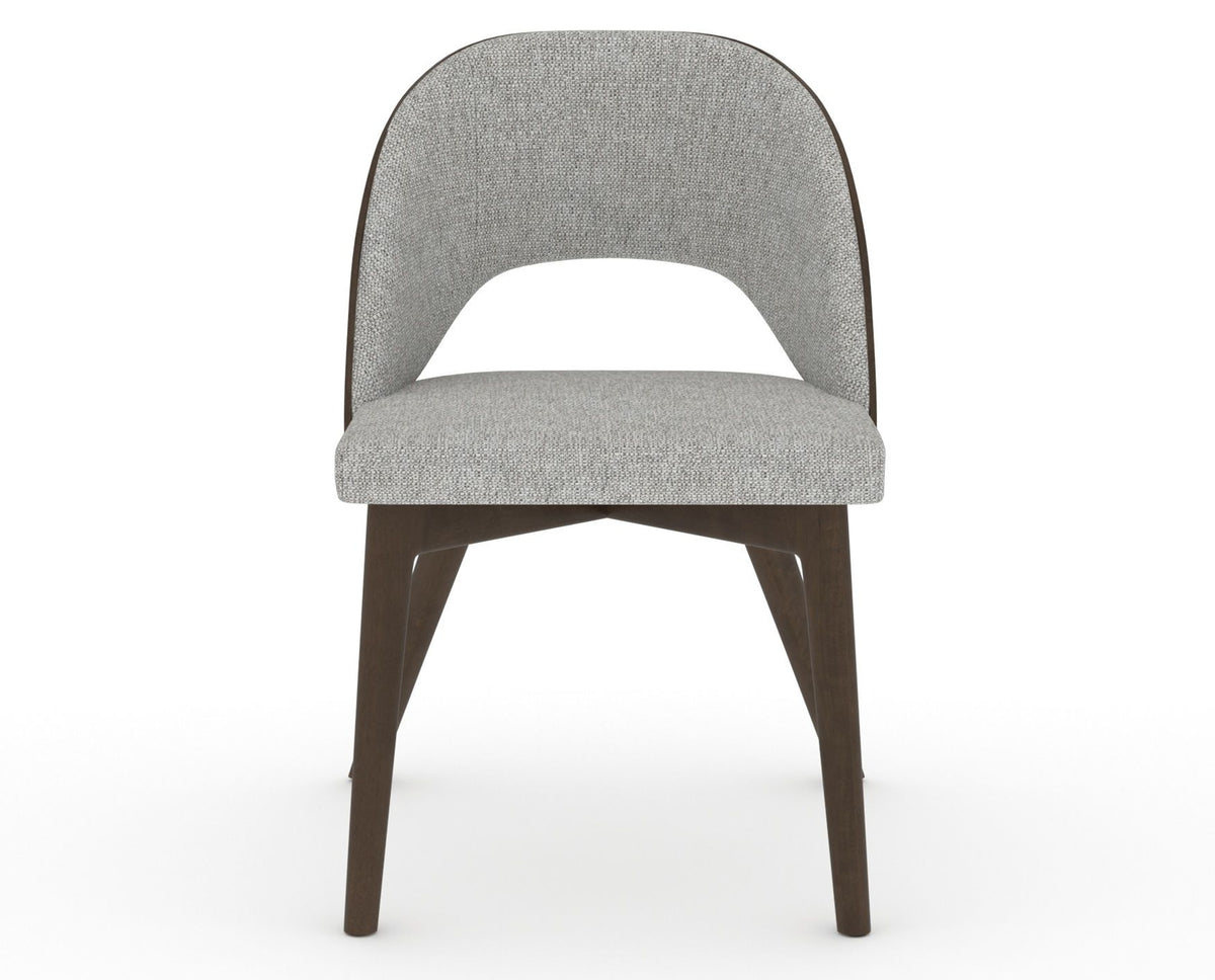 Canadel Downtown Ply Dining Chair in Hazelnut Washed, 7C Fabric, front view