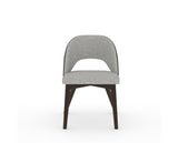 Canadel Downtown Ply Dining Chair in Davy's Grey, 7C Fabric, front view
