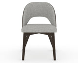 Canadel Downtown Ply Dining Chair in Davy's Grey, 7C Fabric, front view
