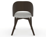 Canadel Downtown Ply Dining Chair in Davy's Grey, 7C Fabric, back view