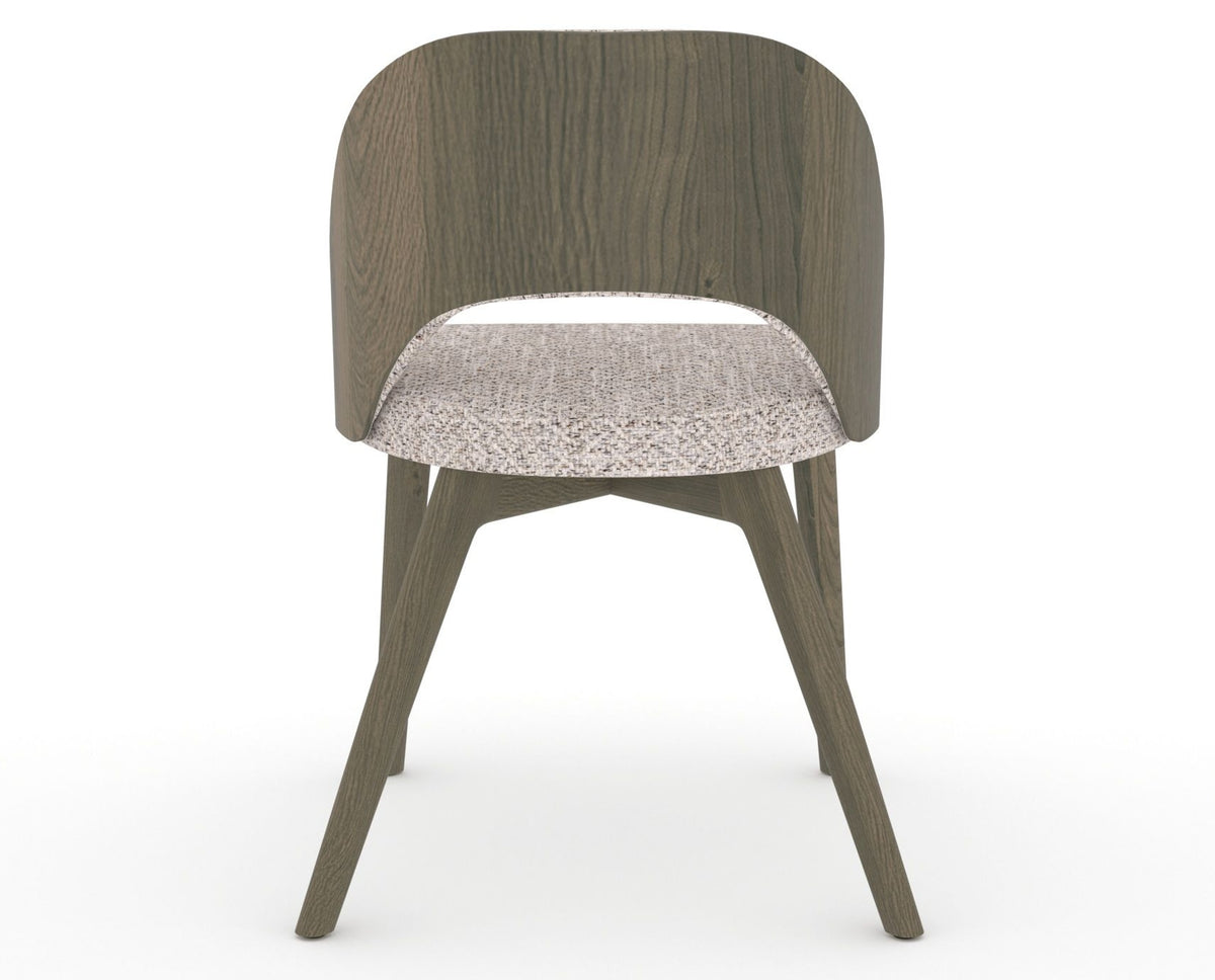 Canadel Downtown Ply Dining Chair in Shadow, FP Crypton®, back view
