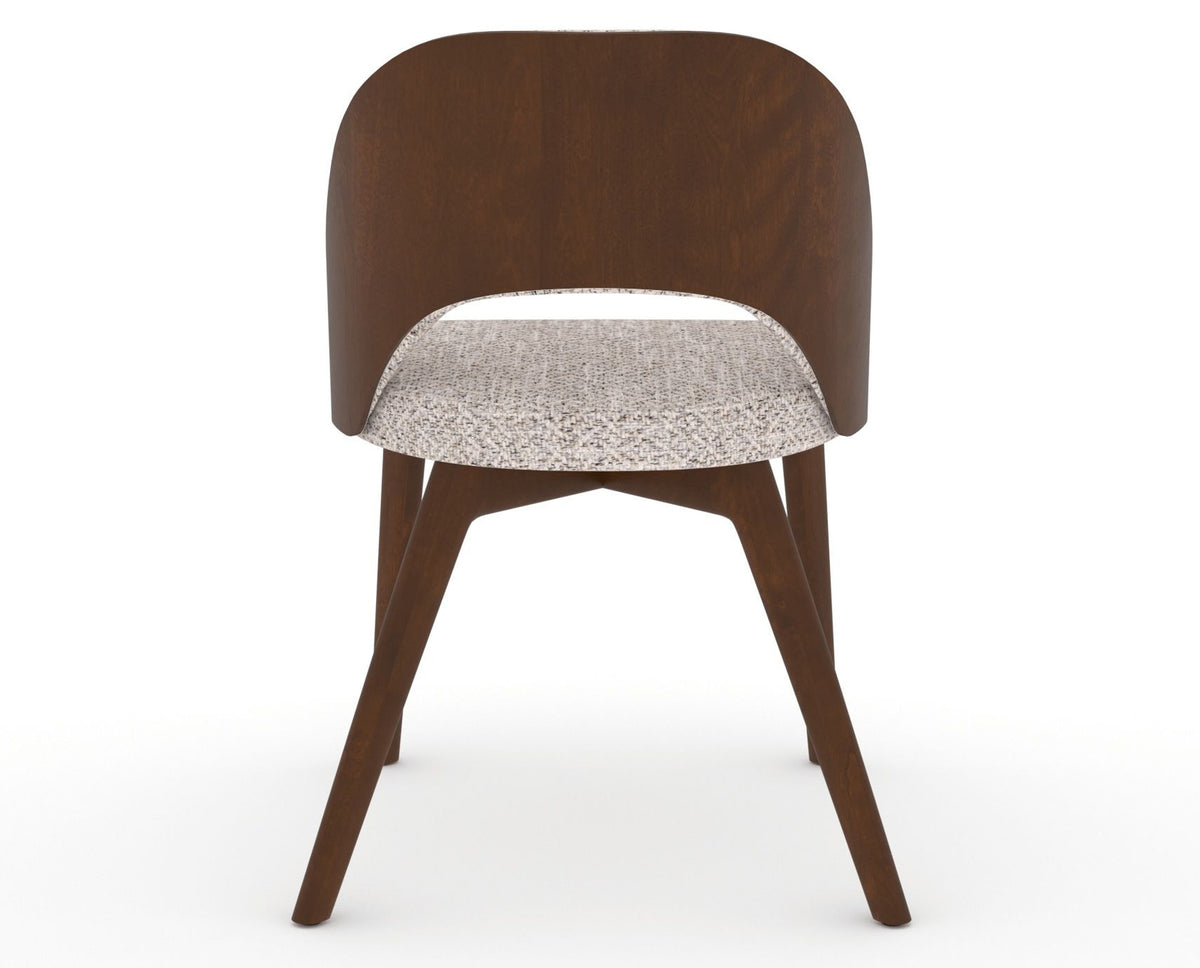 Canadel Downtown Ply Dining Chair in Cognac Washed, FP Crypton®, back view