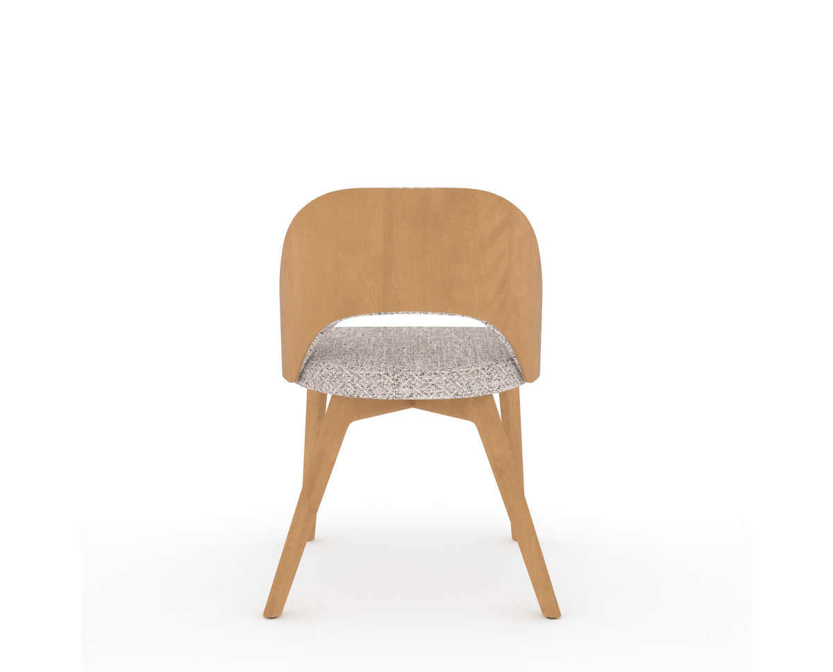 Canadel Downtown Ply Dining Chair in Caramel Washed, FP Crypton®, back view