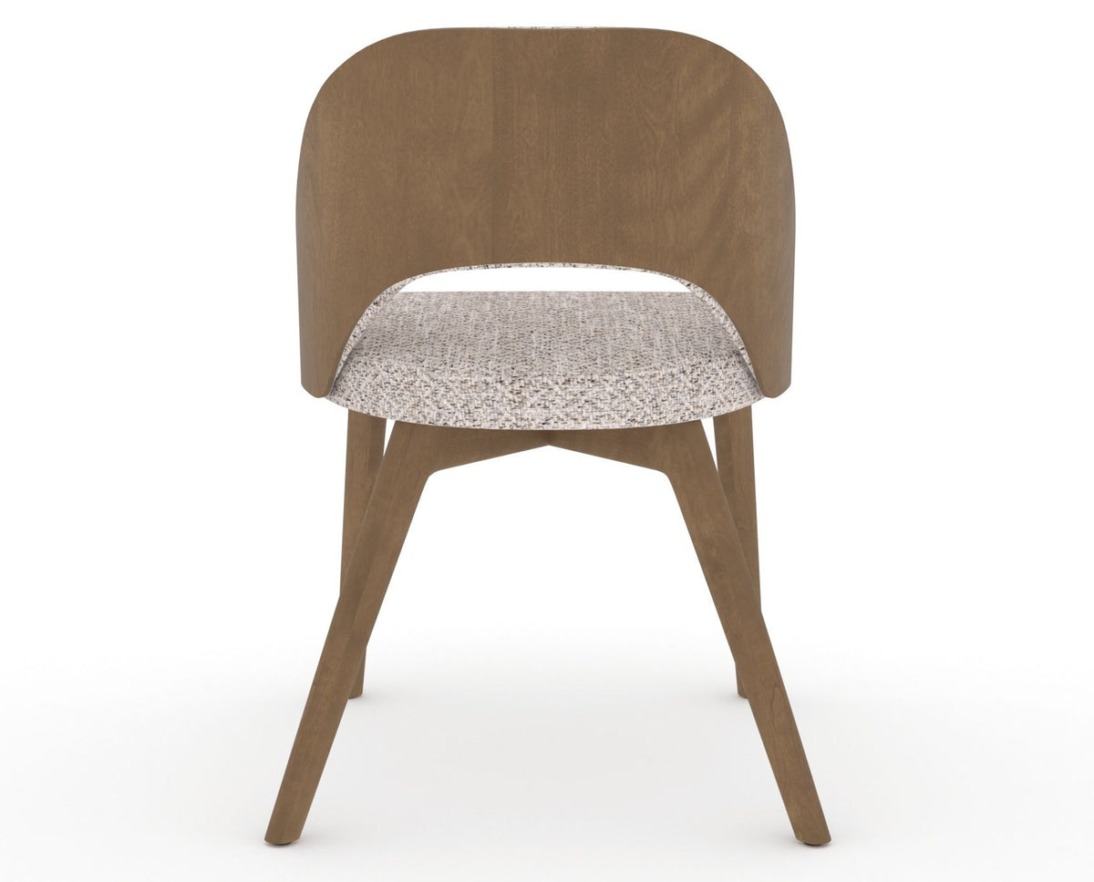 Canadel Downtown Ply Dining Chair in Pecan Washed, FP Crypton®, back view
