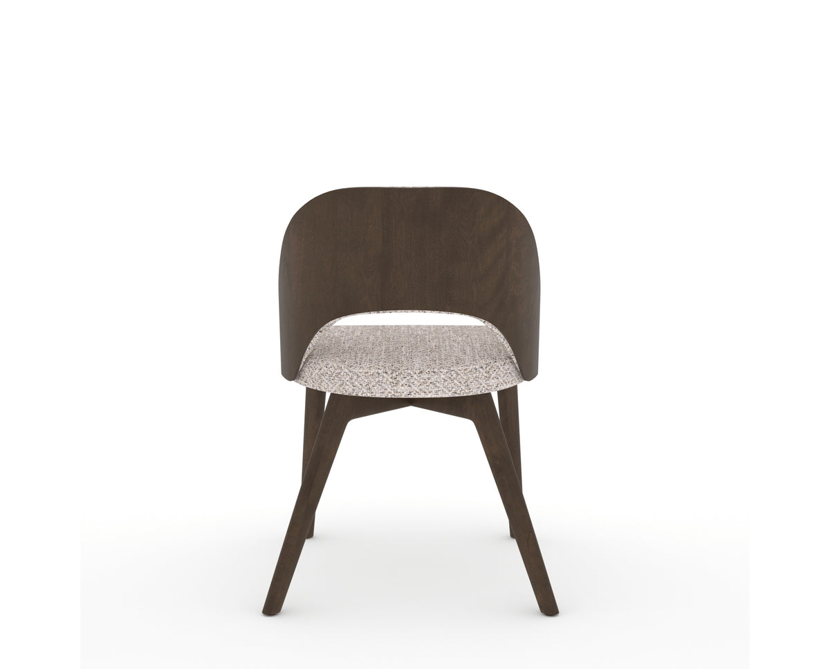 Canadel Downtown Ply Dining Chair in Hazelnut Washed, FP Crypton®, back view