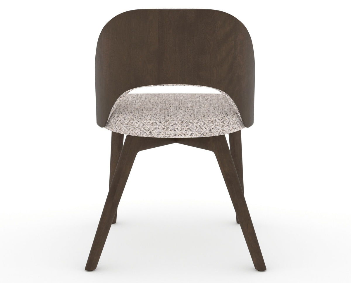 Canadel Downtown Ply Dining Chair in Hazelnut Washed, FP Crypton®, back view