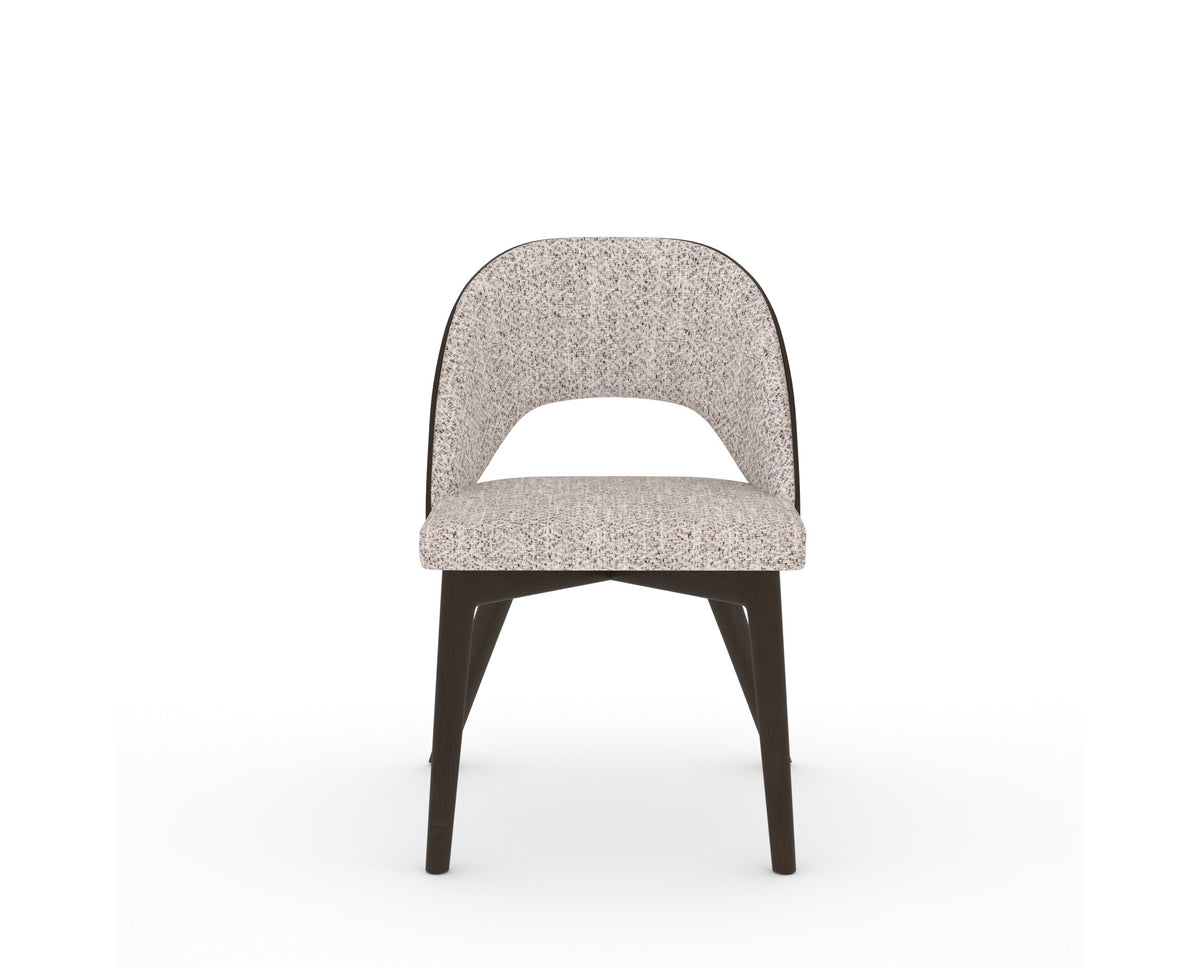 Canadel Downtown Ply Dining Chair in Davy's Grey, FP Crypton®, front view