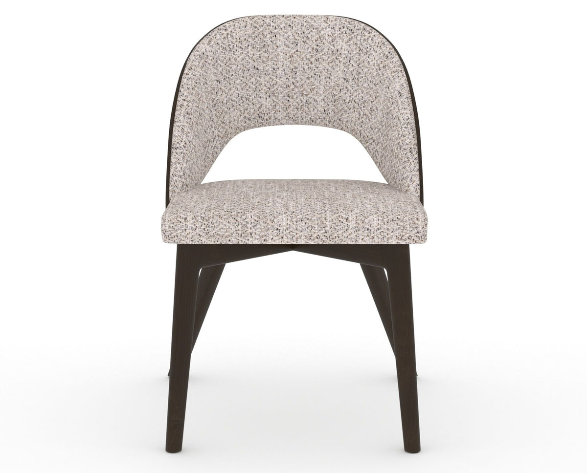 Canadel Downtown Ply Dining Chair in Davy's Grey, FP Crypton®, front view