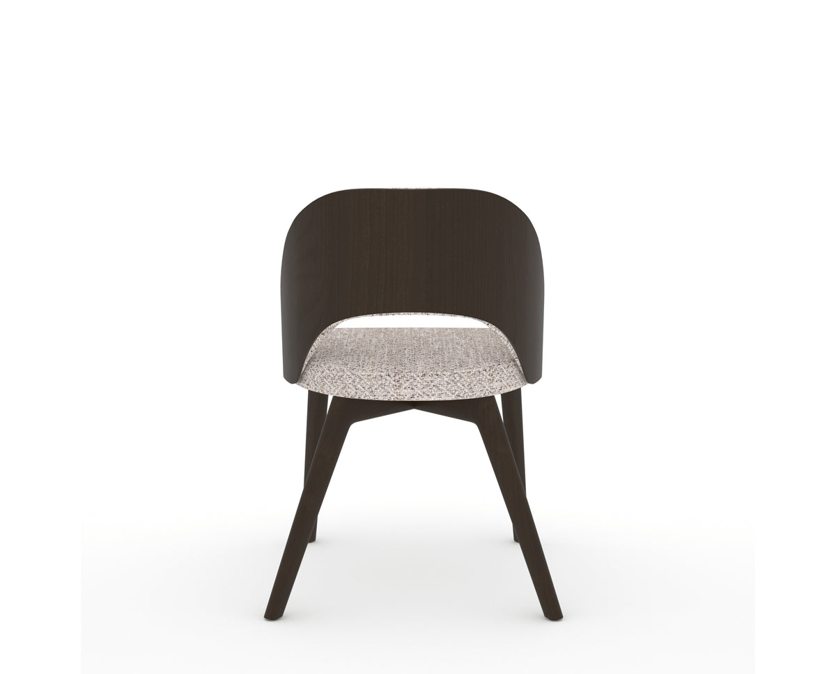 Canadel Downtown Ply Dining Chair in Davy's Grey, FP Crypton®, back view