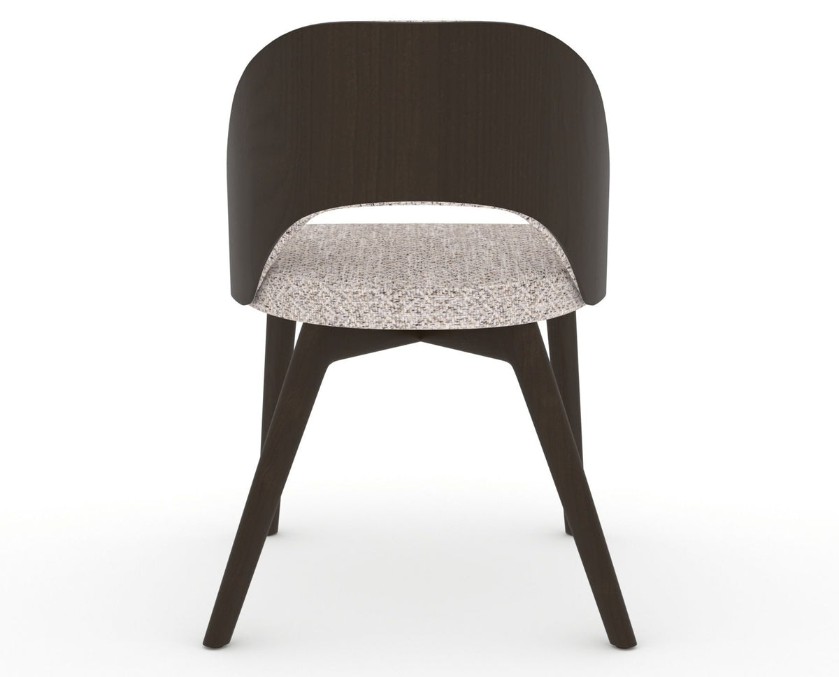 Canadel Downtown Ply Dining Chair in Davy's Grey, FP Crypton®, back view