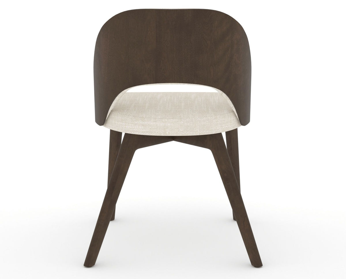 Canadel Downtown Ply Dining Chair in Hazelnut Washed, FT InsideOut®, back view