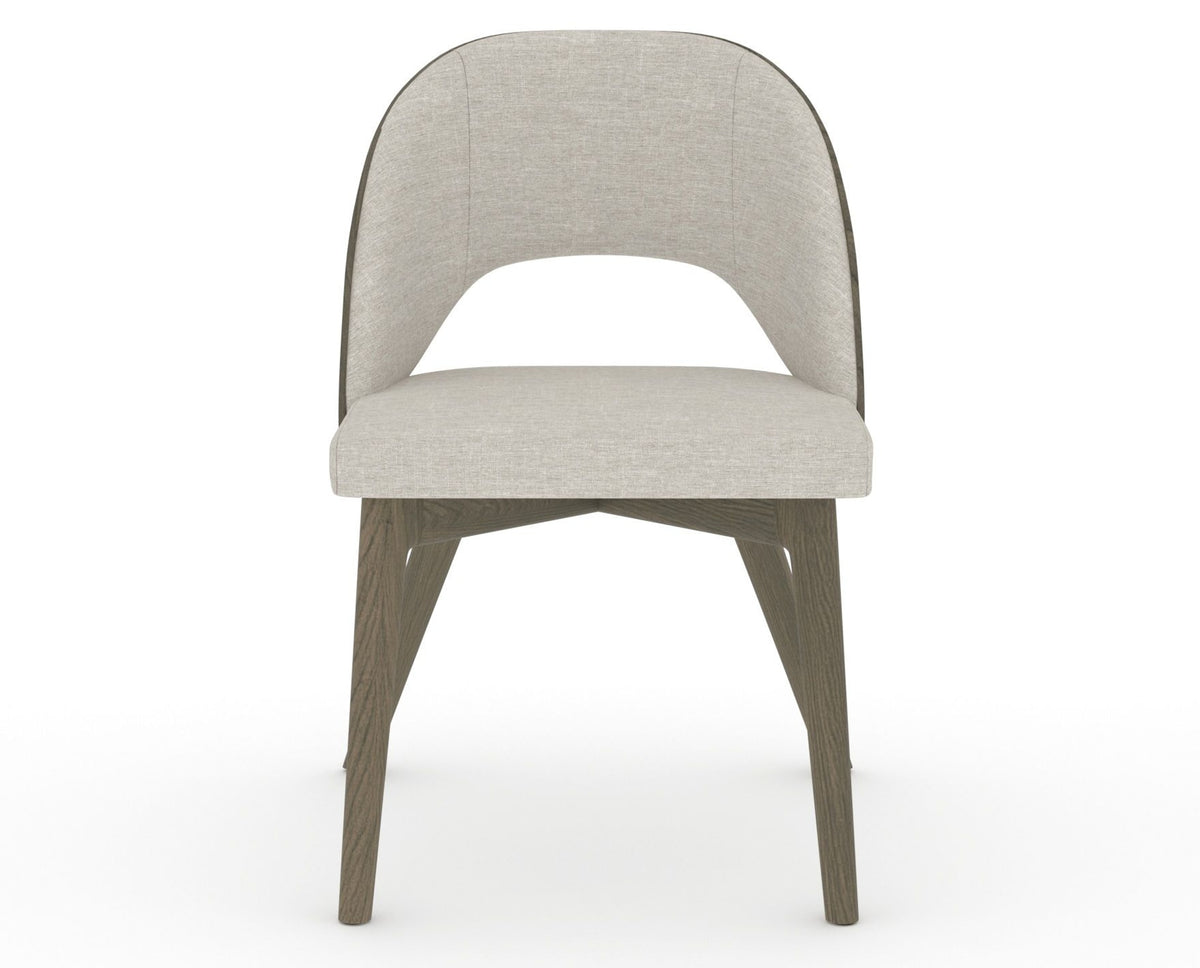 Canadel Downtown Ply Dining Chair in Shadow, TB Fabric, front view