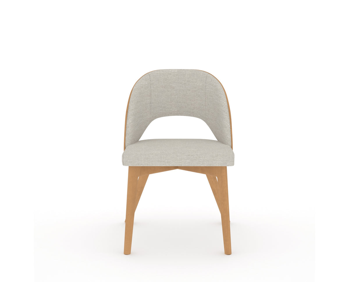 Canadel Downtown Ply Dining Chair in Caramel Washed, TB Fabric, front view
