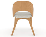 Canadel Downtown Ply Dining Chair in Caramel Washed, TB Fabric, back view