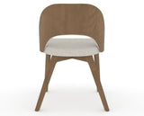Canadel Downtown Ply Dining Chair in Pecan Washed, TB Fabric, back view