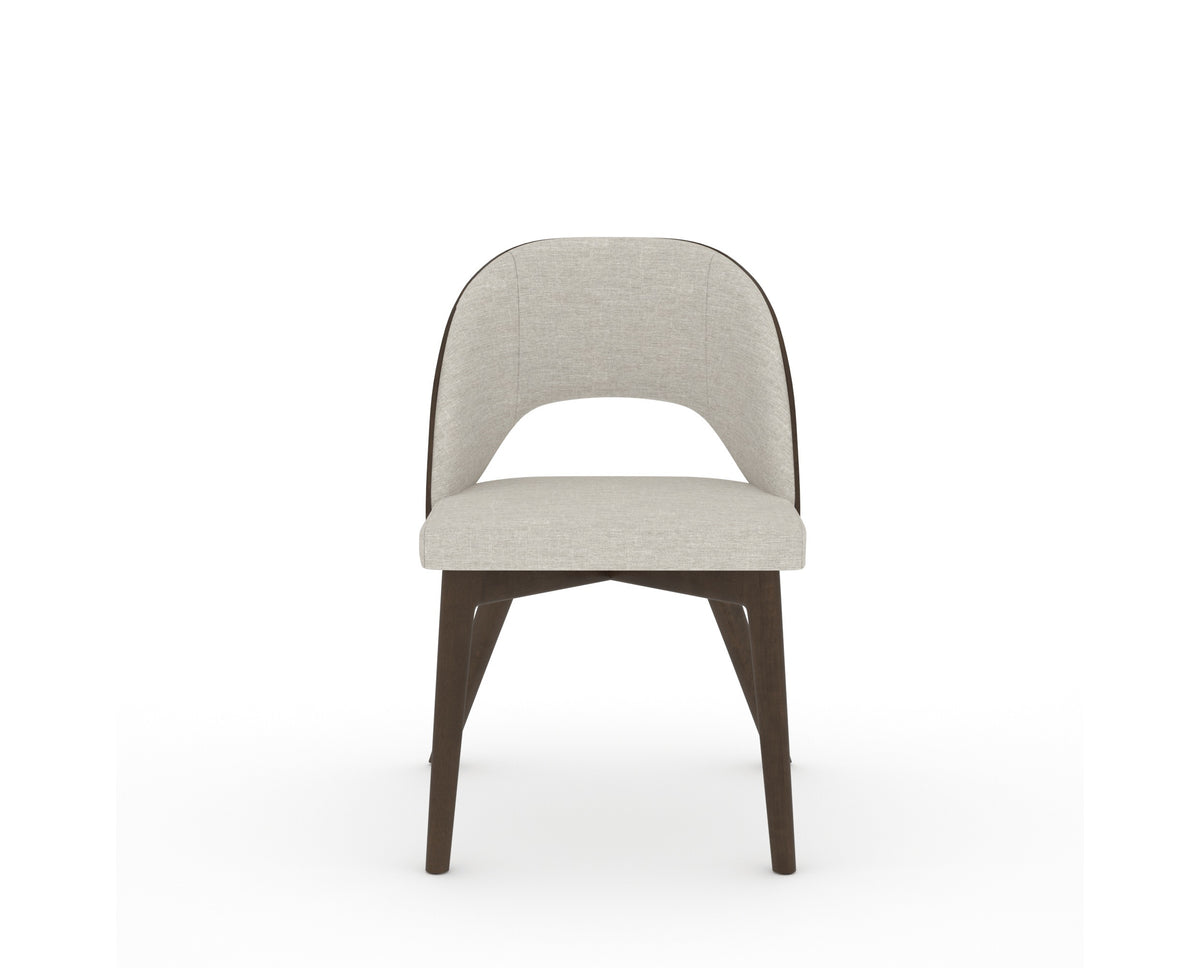 Canadel Downtown Ply Dining Chair in Hazelnut Washed, TB Fabric, front view