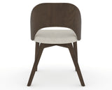 Canadel Downtown Ply Dining Chair in Hazelnut Washed, TB Fabric, back view