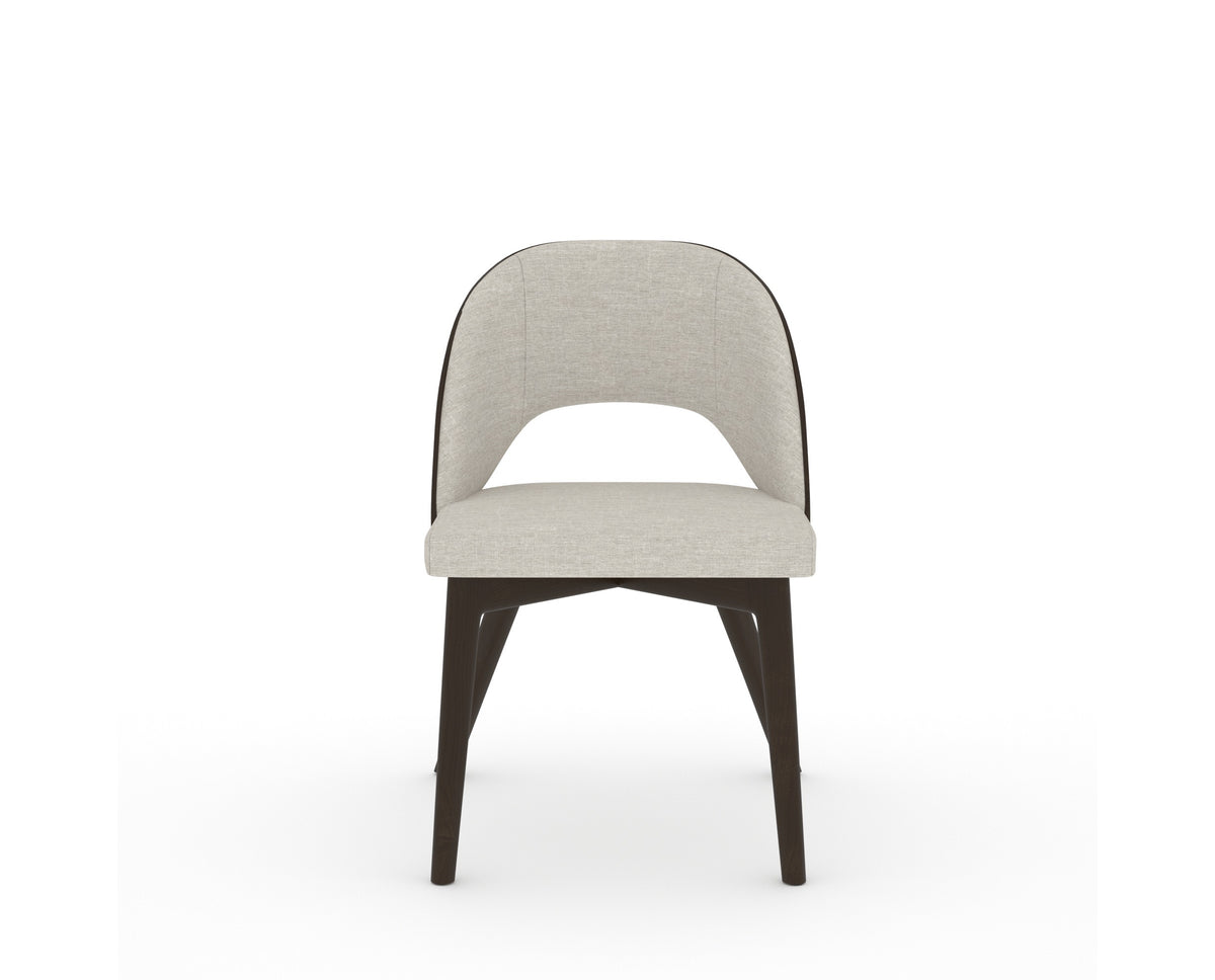 Canadel Downtown Ply Dining Chair in Davy's Grey, TB Fabric, front view