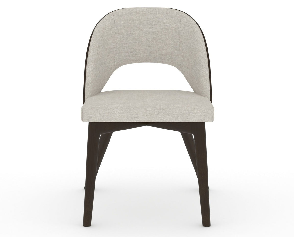 Canadel Downtown Ply Dining Chair in Davy's Grey, TB Fabric, front view