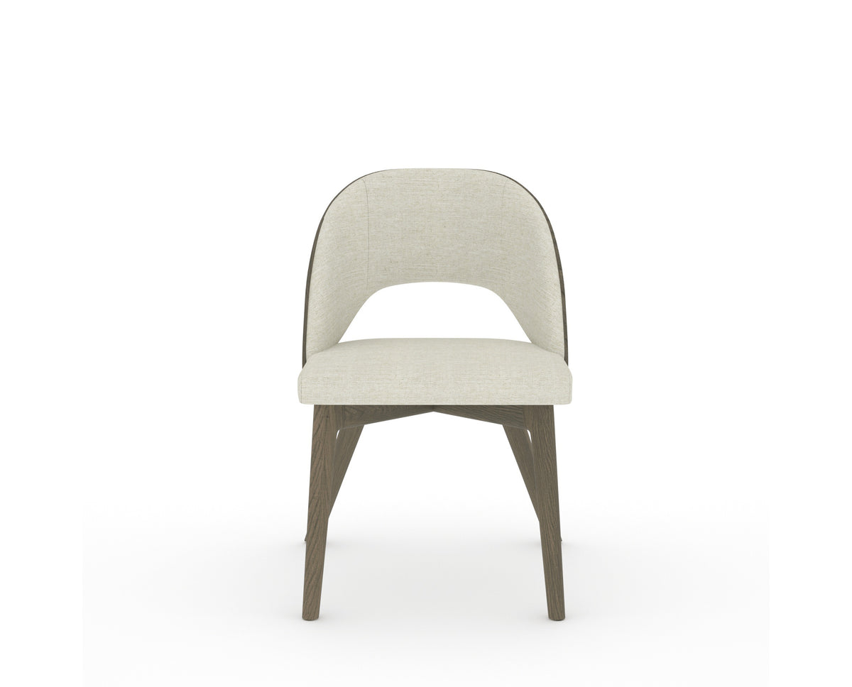 Canadel Downtown Ply Dining Chair in Shadow, TW Fabric, front view